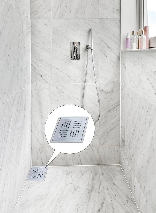 ARQUIN ARQUIN Bathroom Floor Drainer 5x5 Inch | Square Flat Cut Floor Drain | 304 Stainless Steel | Drain Jali with Cockroach Trap Matt Finish | Kitchen Waste Water Drain Jali 1MM - Image 3